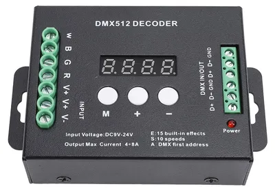 Obrázek produktu pro 4CH digitální displej LED dekodér DMX512 regulátor konstantního napětí RGBW pro modul jevištního osvětlení