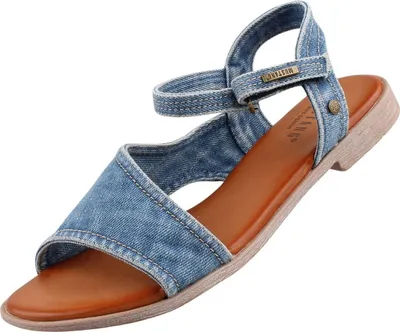 Produktbild von Mustang Damen Sandale asymmetrisch Klettverschluss 1388-807, Größe:36 EU, Farbe:Blau