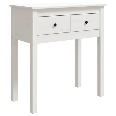 Immagine prodotto di Tavolo consolle bianco 70x35x75 cm in legno di pino massiccio