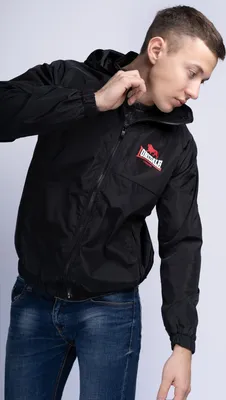 Immagine prodotto di Giacca a vento da uomo con cappuccio regular fit GLENGOLLY Nero/Rosso/Bianco XXL Lonsdale