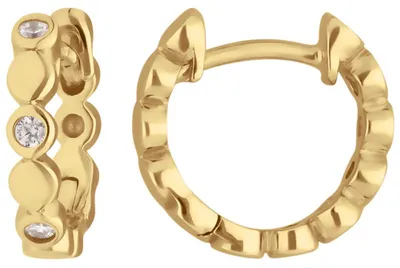 Produktbild von Paar Ohrringe Creolen mit Zirkonia Ohrschmuck aus 333 Gold Gelbgold 12x2,5mm