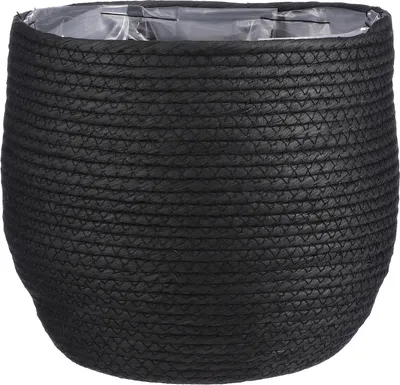 Produktbild von Mica Decorations Jorck Pflanzenkorb - H24 x Ø26 cm - Papier - Schwarz