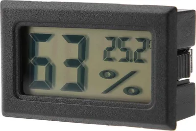 Obrázek produktu pro Vestavěný digitální vlhkoměr - teploměr - monitor vlhkosti a teploty s vestavěnou sondou Černý