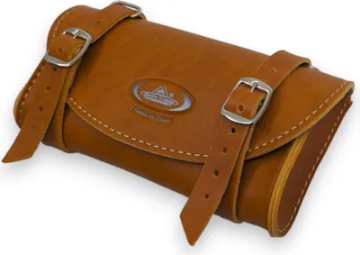 Produktbild von SMG Retro Sattel-Tasche Kunstleder Vintage Fahrrad-Satteltasche Honig-Braun