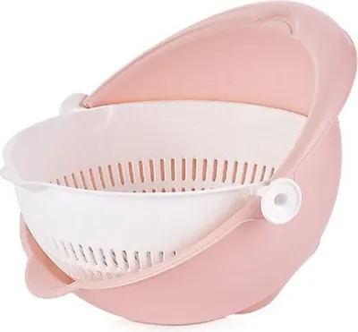 Obrázok produktu pre Kuchynský cedník s otočnou miskou Multifunkčná kuchynská pomôcka Ružová 25 x 25 x 12 cm