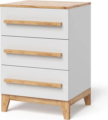 Produktbild von Kommode Vitalispa Malia Weiß/Artisan 60 x 88 cm mit 3 Schubladen, Model 58343