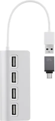 Image de Hub USB T'NB TNB HUB autoalimentado USB 2.0 de 4 puertos - aluminio Grau