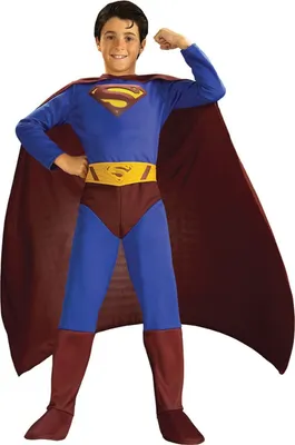 Produktbild von R882301-L blau-braun Kinder Mädchen Junge Rubies Comics Superman Returns Superhero Gr.L=8-10 Jahre