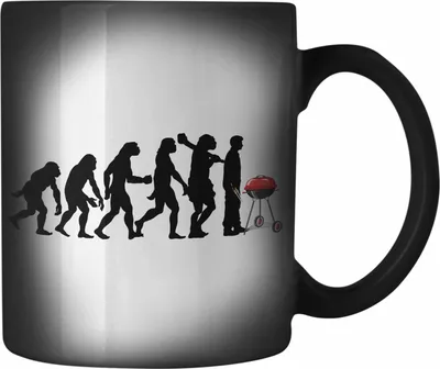 Produktbild von Trendation - Grillen Herzschlag Geschenk Farbwechsel Zauber-Tasse Sommer Karabiner Farbwechsel Zauber-Tasse Edelstahl Becher Vatertag Geschenkidee Steak Fleisch Fans (Schwarz)
