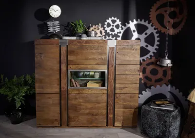 Produktbild von MASSIVMOEBEL24 Highboard Mango 160x45x142 braun lackiert Amsterdam #07