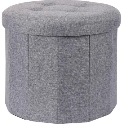 Produktbild von Hocker mit gesteppter Sitzfläche OTTOMAN, Ø 45 x 39 cm, grau