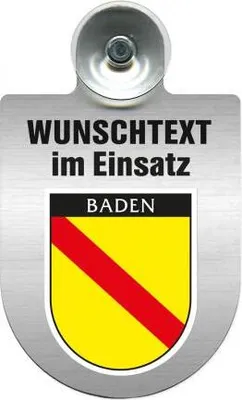 Produktbild von Einsatzschild für Windschutzscheibe - Personalisierung - Sonderanfertigung - 309470 Color - Region Baden