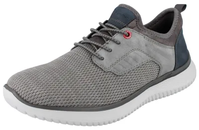Produktbild von RIEKER Herren Slipper grau blau Mesh Kunstleder - Größe: 41