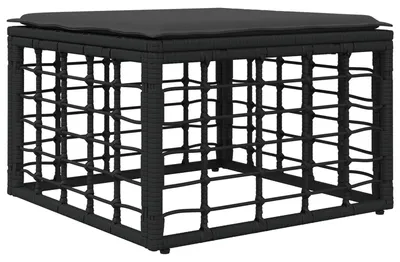Image de vidaXL Tabouret de jardin noir en rotin synthétique