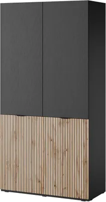 Produktbild von BETTSO Schrank SANDBOX SENTINO Drehschrank mit Kleiderstange 100cm elegant Schwarz + Eiche Wotan