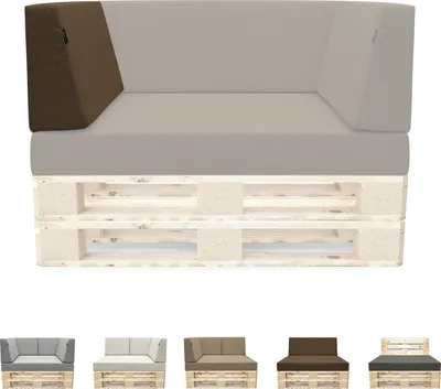 Produktbild von novely® PANERO Palettenkissen | Sitzkissen Rückenkissen Palettensofa-Auflagen | abnehmbarer Bezug | Kaltschaum | Indoor & Outdoor - A) Variante: Seitenkissen rechts (70x40x20 cm) | B) Farbe: 06 Dunkelbraun