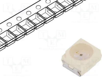 Obrázok produktu pre 5 LED, 4,5 ÷ 18 mcd, 3528, PLCC2, červená, uhol 120°, SMD, 3,5 x 2,8 x 1,75 mm, 2 mA, VLMS30J1L2-GS08, LED-D