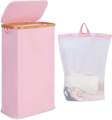 Obrázek produktu pro Malá růžová koš na prádlo, 60 l, skládací