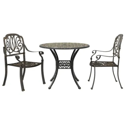 Obrázek produktu pro vidaXL 3dílný bistro set bronzový litý hliník
