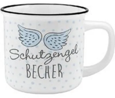 Produktbild von Sheepworld Schutzengel Becher, Einzelbild, 0,35 l, Schwarz, Blau, Weiß, Knochenporzellan, Universal, 1 Person(en)