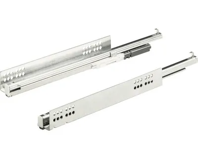 Obrázek produktu pro Plně výsuvný pojezd Quaddro s mechanismem tichého dovírání pro zásuvky délky 400 mm Nosnost 30 kg
