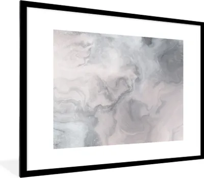 Produktbild von MuchoWow® Gerahmtes Poster Wolken - Abstrakt - Malen 80x60 cm - Poster mit Schwarzem Bilderrahmen Wandposter Rahmen Foto Bilder - Schlafzimmer-Dekorationen - Fotoposter