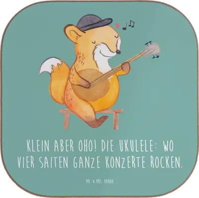 Produktbild von Mr. & Mrs. Panda Untersetzer für Gläser Ukulele Magie - Meeresbrise - Geschenk, Musik, Lernen, Tischuntersetzer, Glas, Tassen, gläseruntersetzer, Instrument, Musiker
