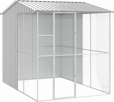 Image de vidaXL Cage à oiseaux Gris 215 x 310 x 247 cm Acier galvanisé