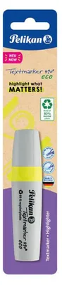 Zdjęcie produktu dla Pelikan Textmarker 490 eco, 1 szt., Żółty, Końcówka ścięta, Tworzywo sztuczne pochodzące z recyklingu, Pogrubiona / Drobna / Średnia, 1 mm