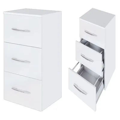 Produktbild von Unterschrank Auszugschrank 3 AuszügeFLORIDO-03 Hochglanz weiß, B x H x T: ca. 40 x 79 x 35 cm
