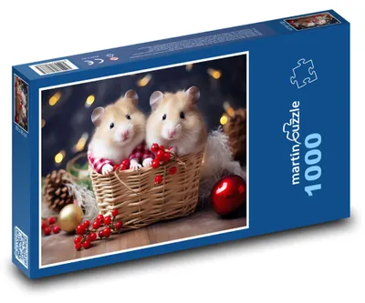 Obrázek produktu pro Puzzle 1000 Roztomilí křečci v košíku - martinpuzzle