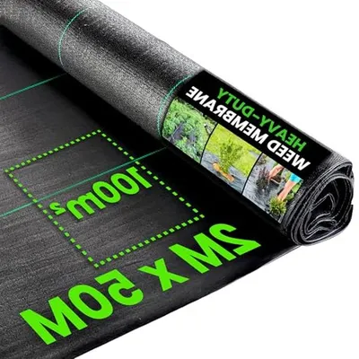 Productafbeelding van Worteldoek - Gronddoek Tuinvlies - Onkruid bestrijden - Ademend en vochtdoorlatend - 2M x 50M - Zwart