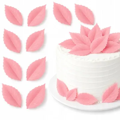 Produktbild von Oblatenblatt 5,5 cm, rosa – essbare Tortendekoration, 10 Stück
