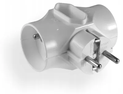 Immagine prodotto di Splitter 2x con messa a terra e 1x senza messa a terra bianco Elgotech R-301