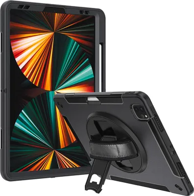 Produktbild von 4smarts Rugged Case Grip fr Apple iPad Pro 12.9 (2022/2021/2020/2018) schwarz (540235)