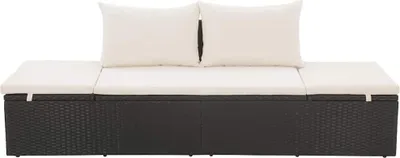 Obrázok produktu pre vidaXL Záhradná posteľ Black 195 × 60 cm Poly ratan