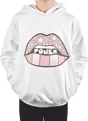 Produktbild von KMISSO Mädchen Pullover mit Kapuze Power Stars Weiß 134