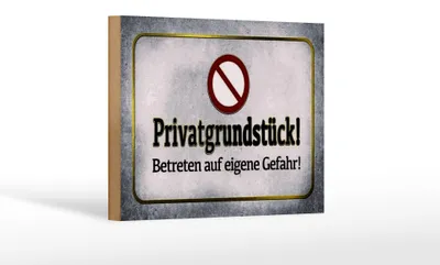 Produktbild von Holzschild Hinweis 18x12cm Privatgrundstück Gefahr