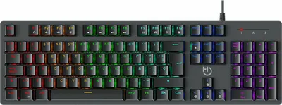 Produktbild von Hiditec GK400 ARGB, Volle Größe (100%), Kabelgebunden, USB, Mechanischer Switch, RGB-LED, Schwarz