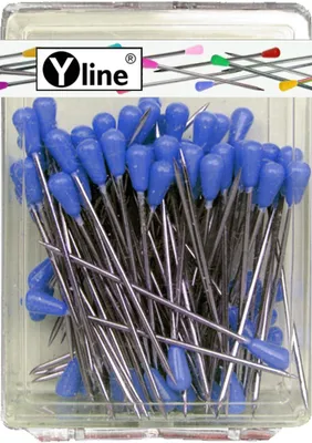 Tapetenstecknadeln, 100 Stück, Kunststoffkopf blau, ca. 60 mm