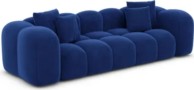 Produktbild von Samtstoff 3-Sitzer Couch Valora Königsblau