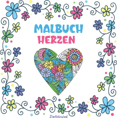 Produktbild von Mandala Malbuch für Erwachsene und Kinder ab 10 Jahren mit Blumen und Herzen