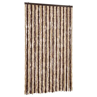 Image de vidaXL Rideau anti-insectes beige et marron clair 118x220 cm chenille