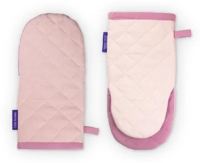 Productafbeelding van Unyqoos® Ovenwanten, set van 2, 15 x 30 cm – Pastelkleur, 100% katoen, hittebestendig en antislip, wasbaar
