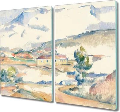 Produktbild von Coloray Küchenbrett Kochplattenabdeckung Hackbrett Schneidebrett Herdabdeckplatte 2x30x52 cm - Berg Winterlandschaft