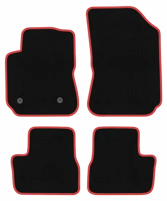 Immagine prodotto di Tappetini in moquette per Citroen C4 Cactus 2014-2018 (crossover) – set 4 pezzi, nero/rosso, su misura – Wielganizator CARLUX