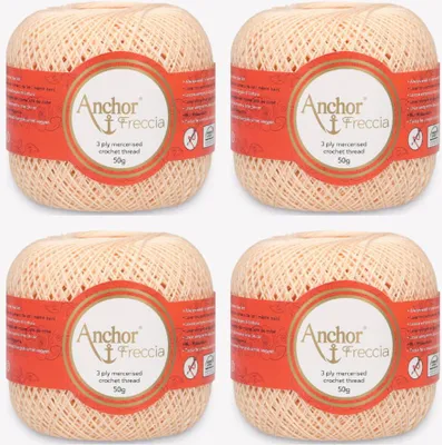 Obrázok produktu pre 4x Anchor Freccia 12 – jemná bavlnená priadza na filigránové háčkovanie (farba 01010)