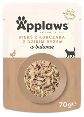 Obrázek produktu pro APPLAWS Kuřecí prsa s divokou rýží v bujónu - mokrá kočka krmivo - 70g