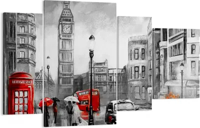 Produktbild von Bild auf Leinwand - Leinwandbild - London Bus - 120x70cm - Wand Bild - Wanddeko - Wandbilder - Leinwanddruck - Bilder - Kunstdruck - Wanddekoration - Leinwand bilder - Wandkunst - DL120x70-3939