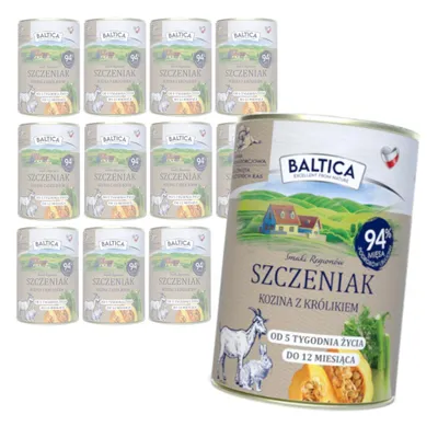 Zdjęcie produktu dla Baltica Kozina z Królikiem 12x400g Bezzbożowa Mokra Karma Dla Szczeniąt